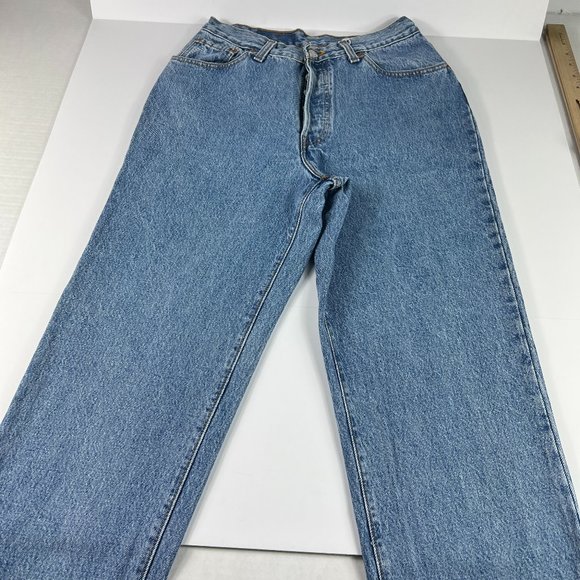VTG 90s Levi's Jeans Junior 11 Medium 501 XX High Rise Straight Blue Faded Denim - Picture 1 of 16